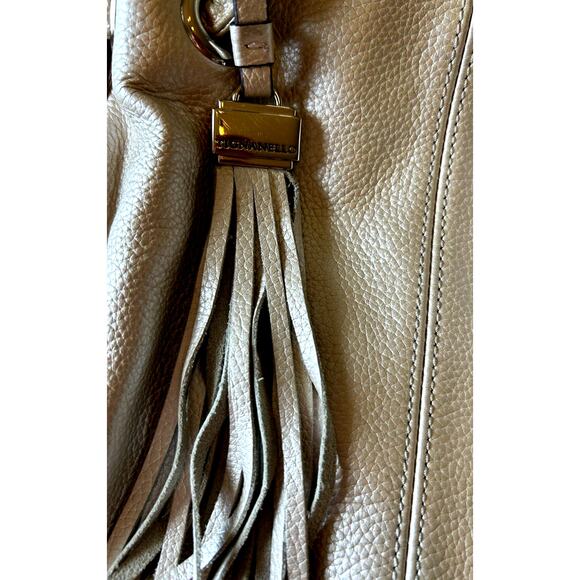 Y2K Pearl SILVER LEATHER TIGNANELLO SHOULDER PURSE HANDBAG Tassels Retro Hobo - Picture 7 of 16